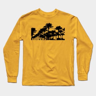 beautiful silhouette of palm trees Long Sleeve T-Shirt